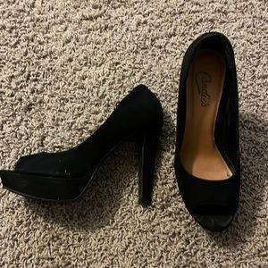 Black platform heels size 8